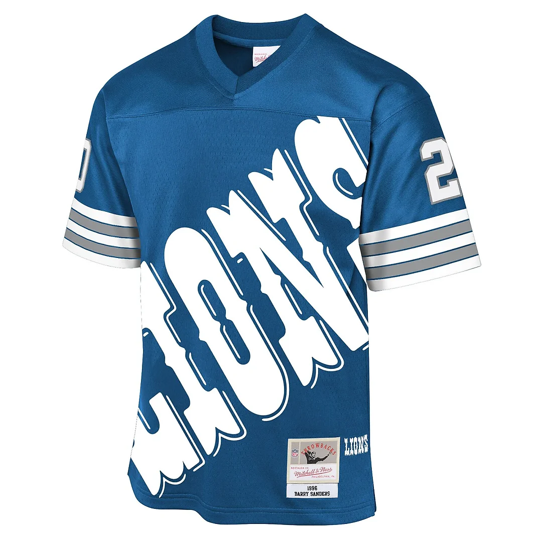 Zennovawear Barry Sanders Detroit Lions Youth 1996 Throwback Fashion Jersey - Blue