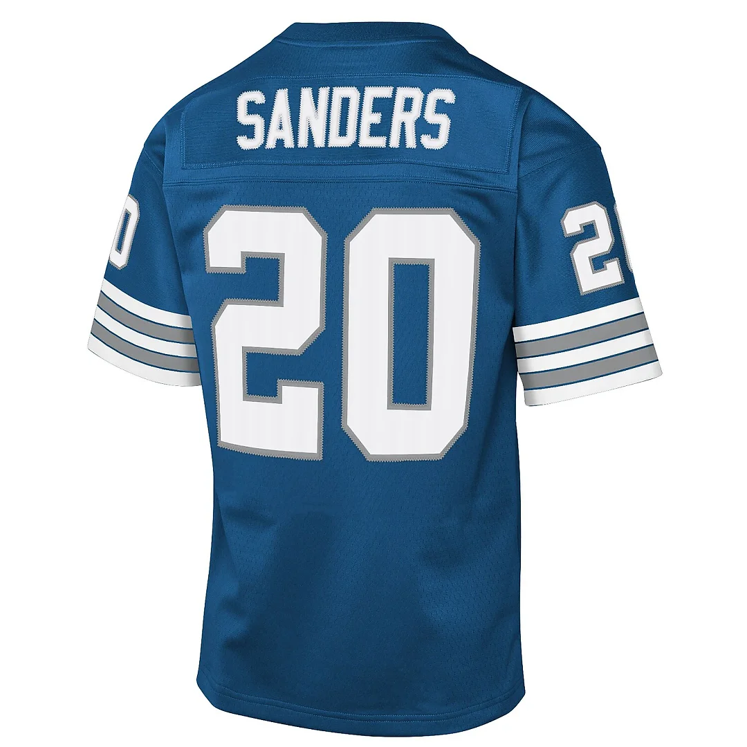 Zennovawear Barry Sanders Detroit Lions Youth 1996 Throwback Fashion Jersey - Blue