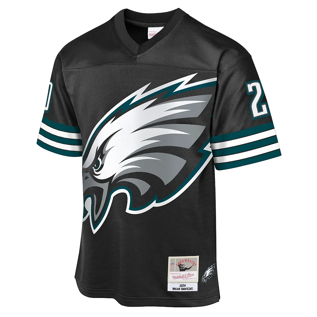 Zennovawear Brian Dawkins Philadelphia Eagles Youth 2004 Throwback Fashion Jersey - Black