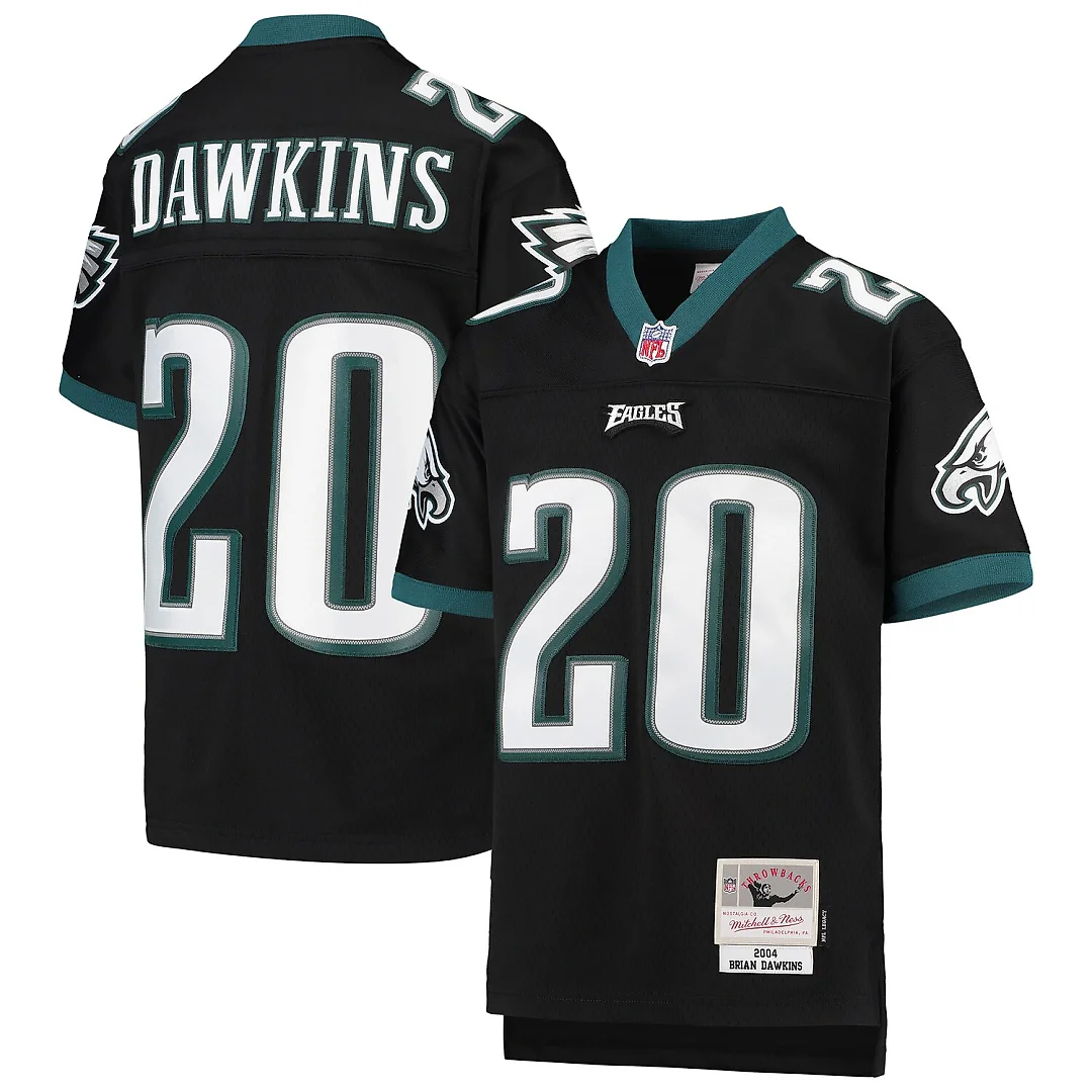 Zennovawear Brian Dawkins Philadelphia Eagles Youth 2004 Legacy Retired Player Jersey - Black