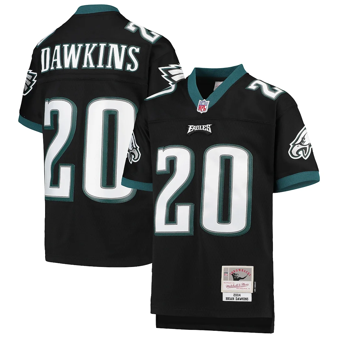 Zennovawear Brian Dawkins Philadelphia Eagles Youth 2004 Legacy Retired Player Jersey - Black