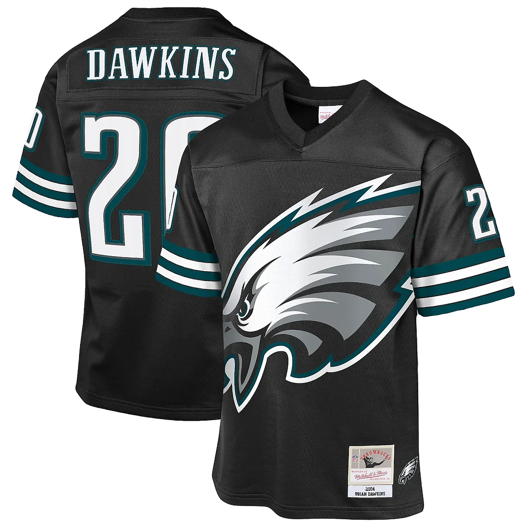 Zennovawear Brian Dawkins Philadelphia Eagles Youth 2004 Throwback Fashion Jersey - Black