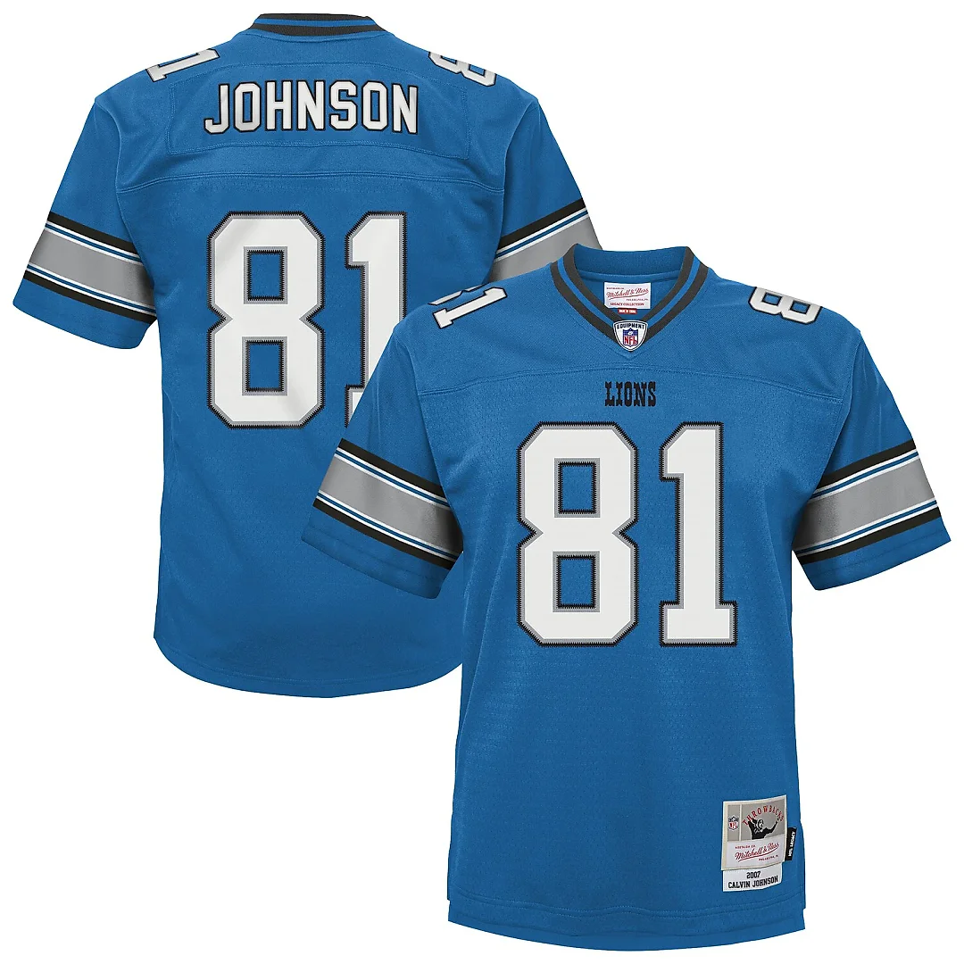 Zennovawear Calvin Johnson Detroit Lions Youth Legacy Replica Jersey - Blue