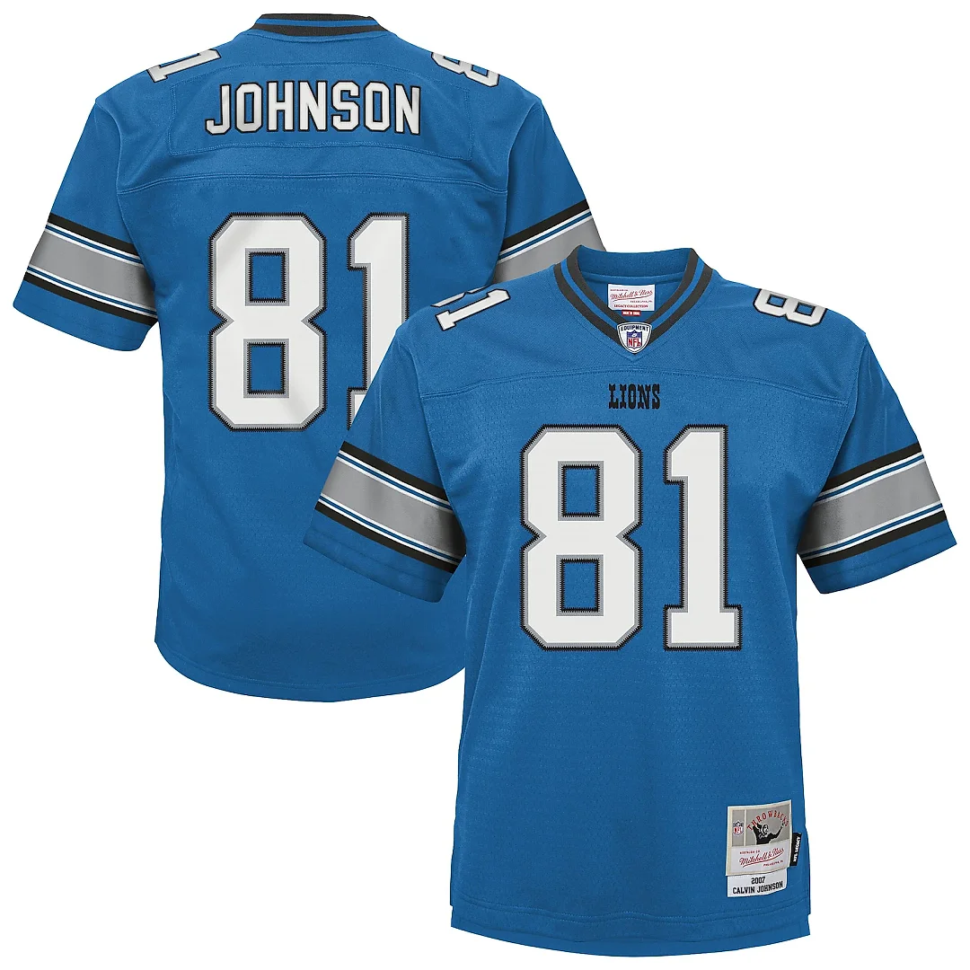 Zennovawear Calvin Johnson Detroit Lions Youth Legacy Replica Jersey - Blue