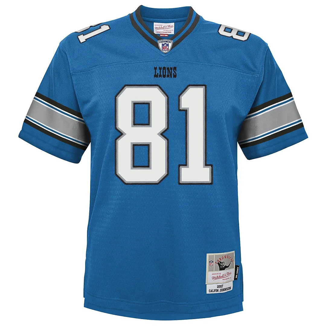 Zennovawear Calvin Johnson Detroit Lions Youth Legacy Replica Jersey - Blue