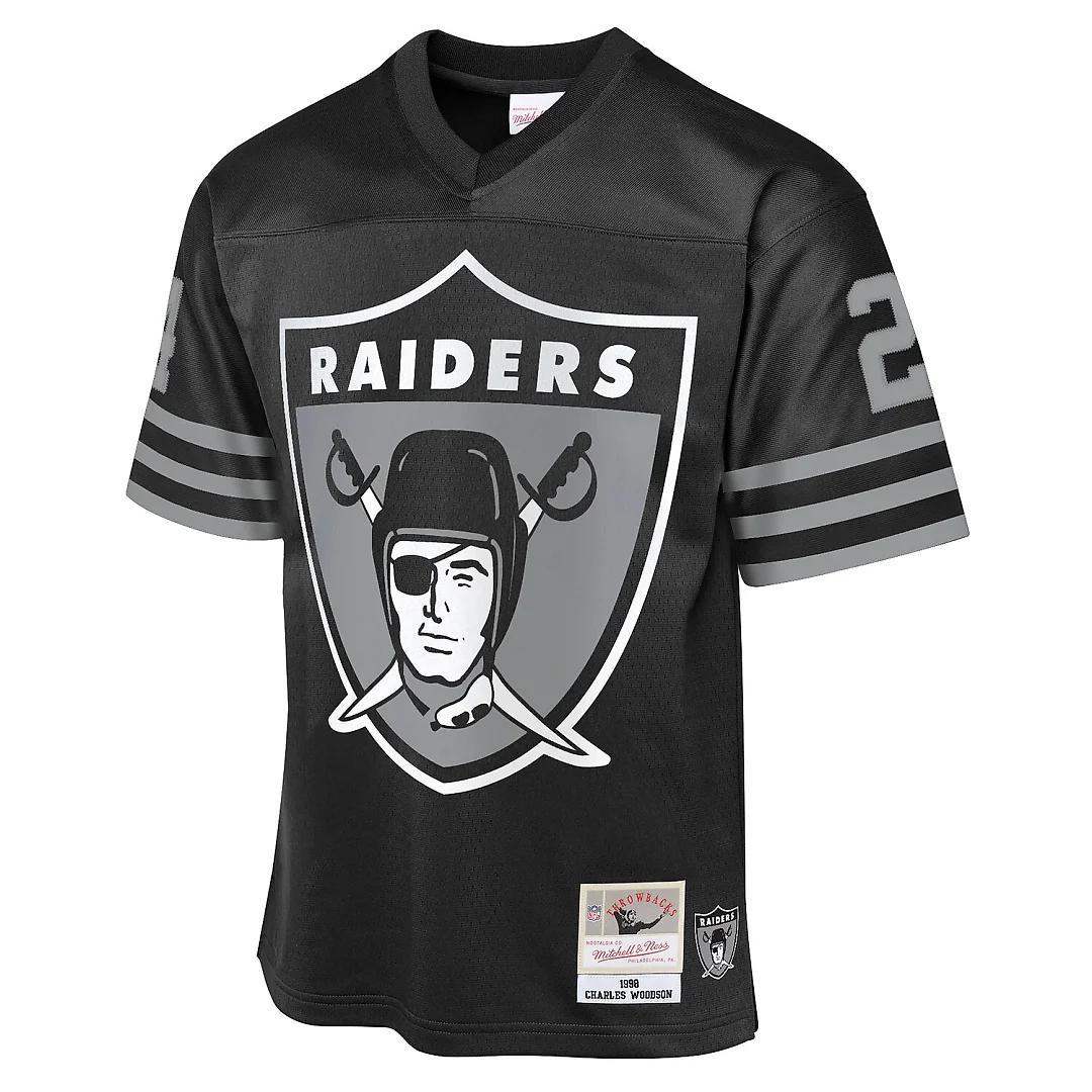 Zennovawear Charles Woodson Las Vegas Raiders Youth 1998 Throwback Fashion Jersey - Black