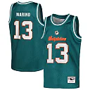 Zennovawear Dan Marino Miami Dolphins Youth Retired Player NFL Basketball Fashion Jersey - Aqua