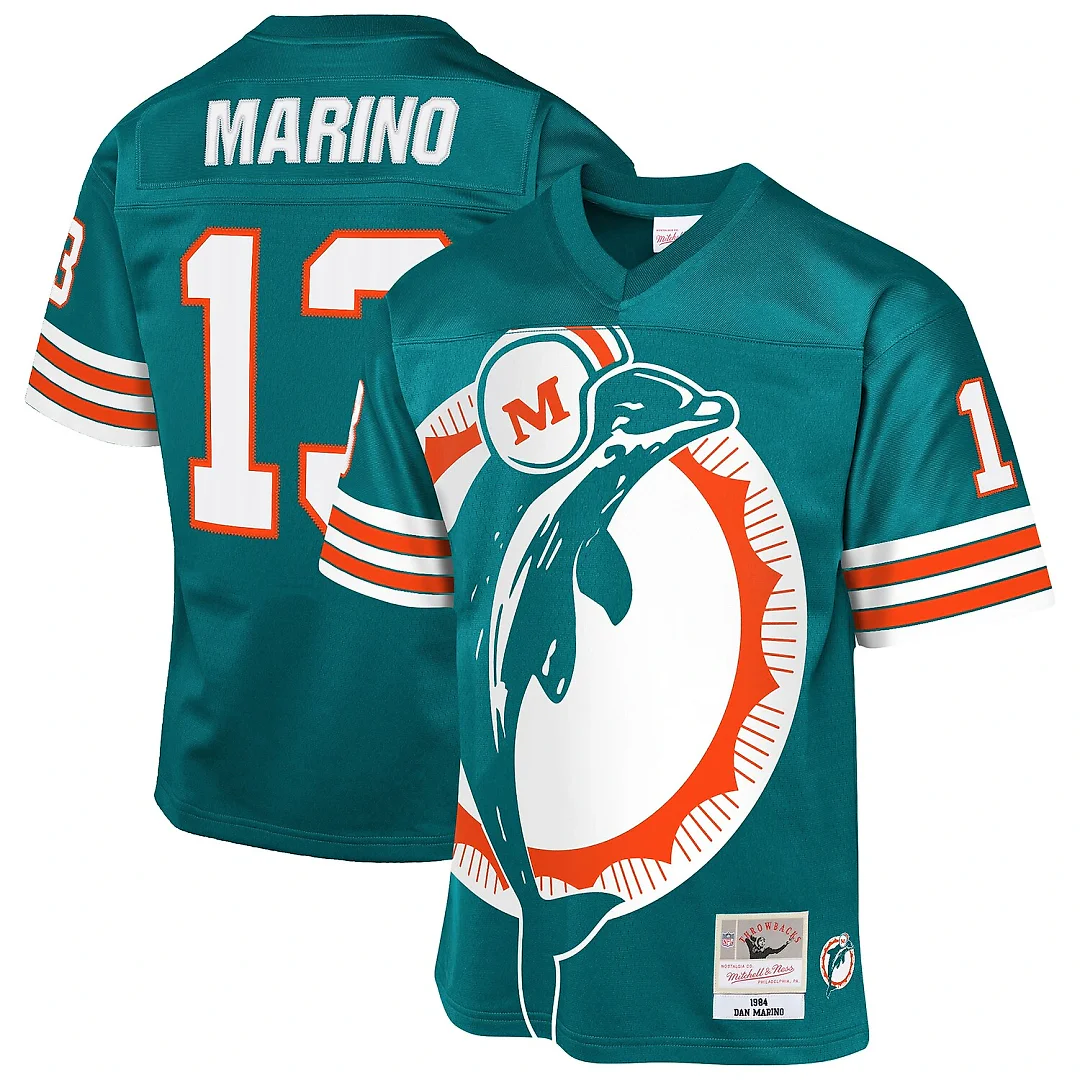 Zennovawear Dan Marino Miami Dolphins Youth 1984 Throwback Fashion Jersey - Aqua