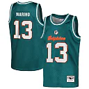 Zennovawear Dan Marino Miami Dolphins Youth Retired Player NFL Basketball Fashion Jersey - Aqua