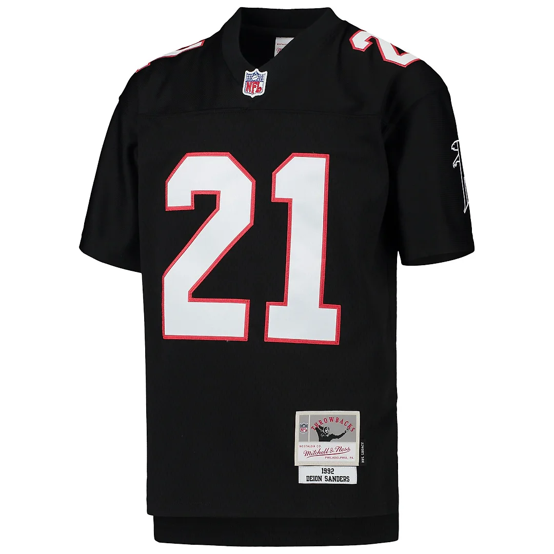 Zennovawear Deion Sanders Atlanta Falcons Youth 1992 Legacy Retired Player Jersey - Black