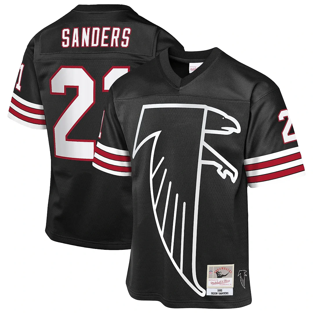 Zennovawear Deion Sanders Atlanta Falcons Youth 1992 Throwback Fashion Jersey - Black