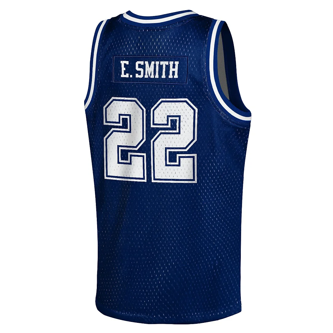 Zennovawear Emmitt Smith Dallas Cowboys Youth Retired Player NFL Basketball Fashion Jersey - Navy