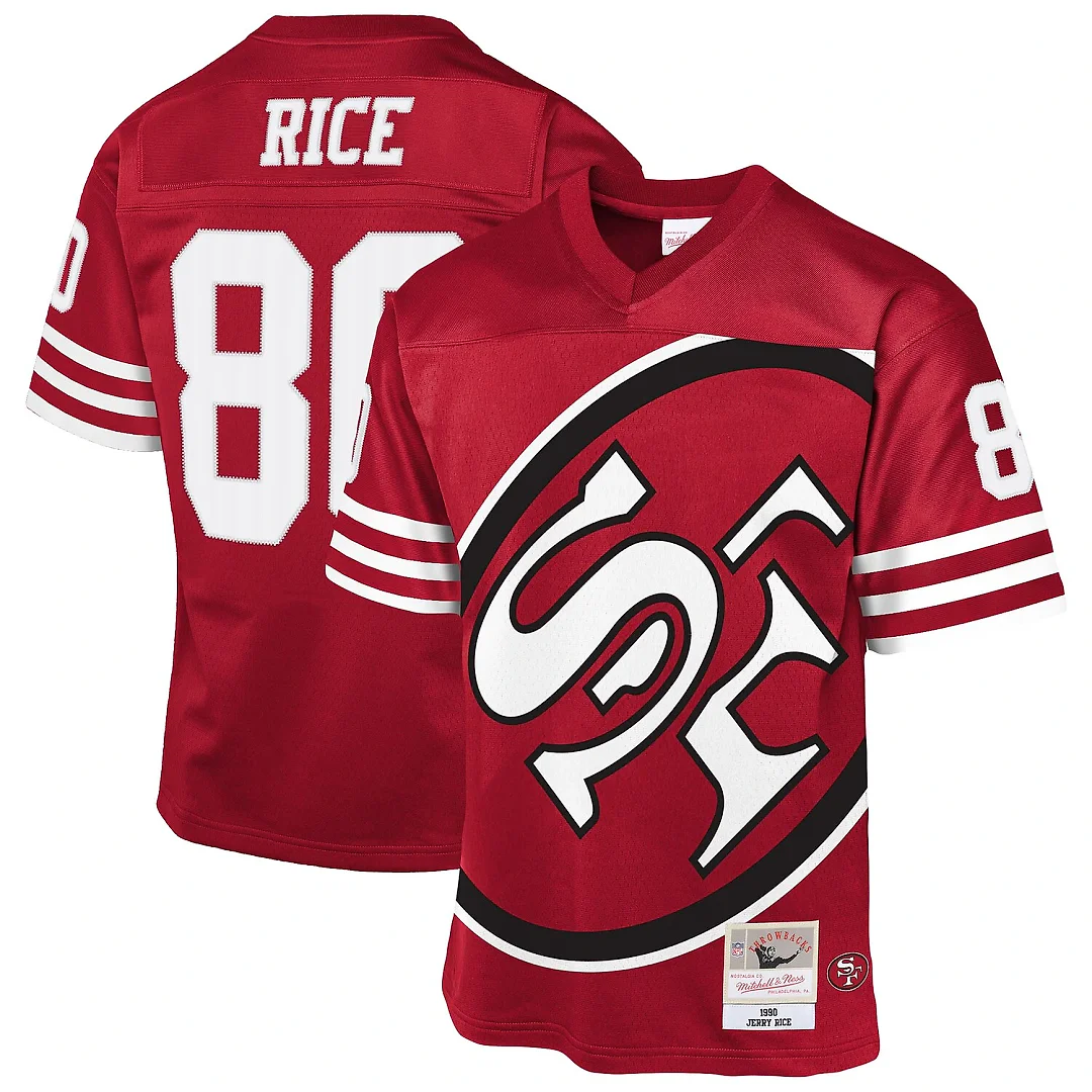 Zennovawear Jerry Rice San Francisco 49ers Youth 1990 Throwback Fashion Jersey - Scarlet