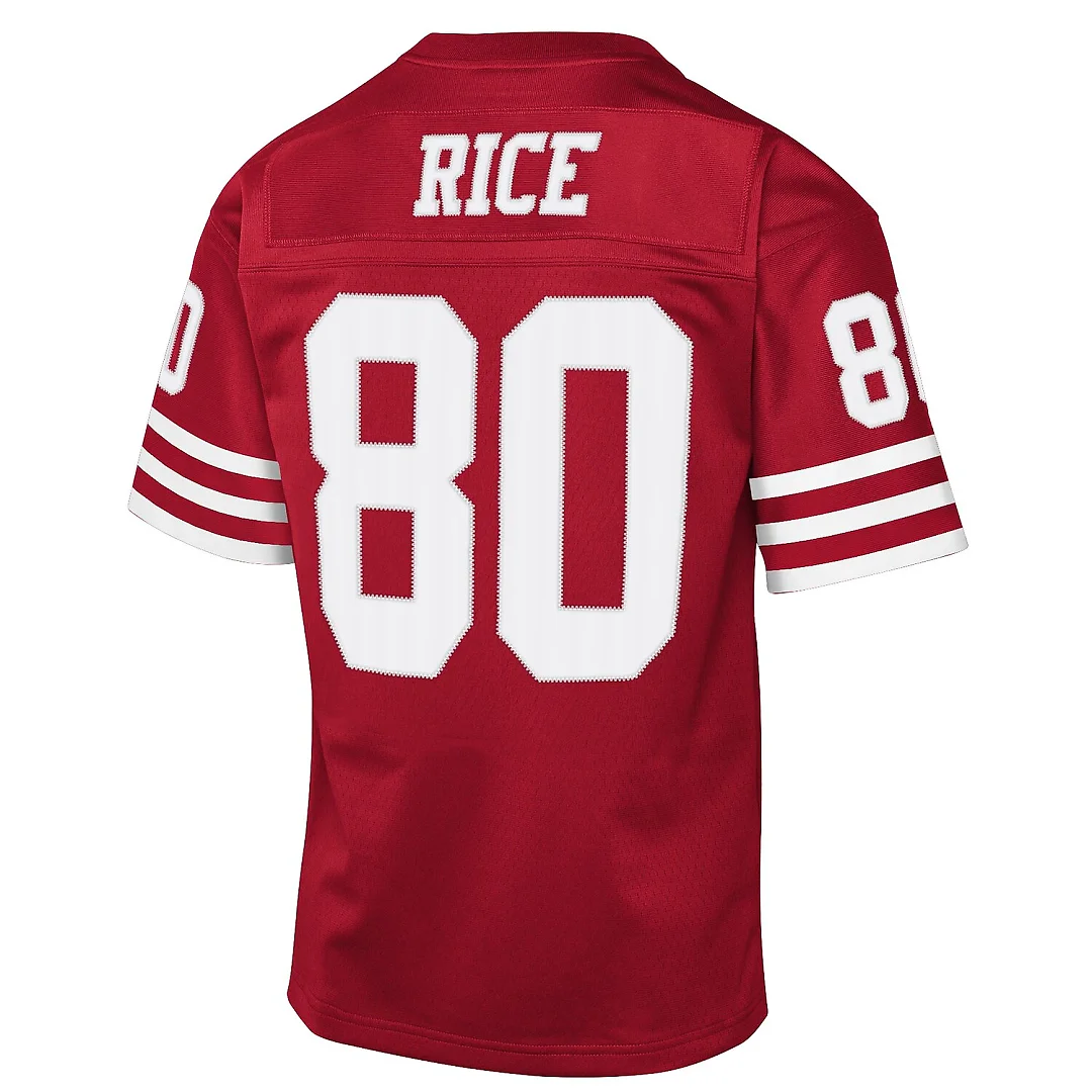 Zennovawear Jerry Rice San Francisco 49ers Youth 1990 Throwback Fashion Jersey - Scarlet