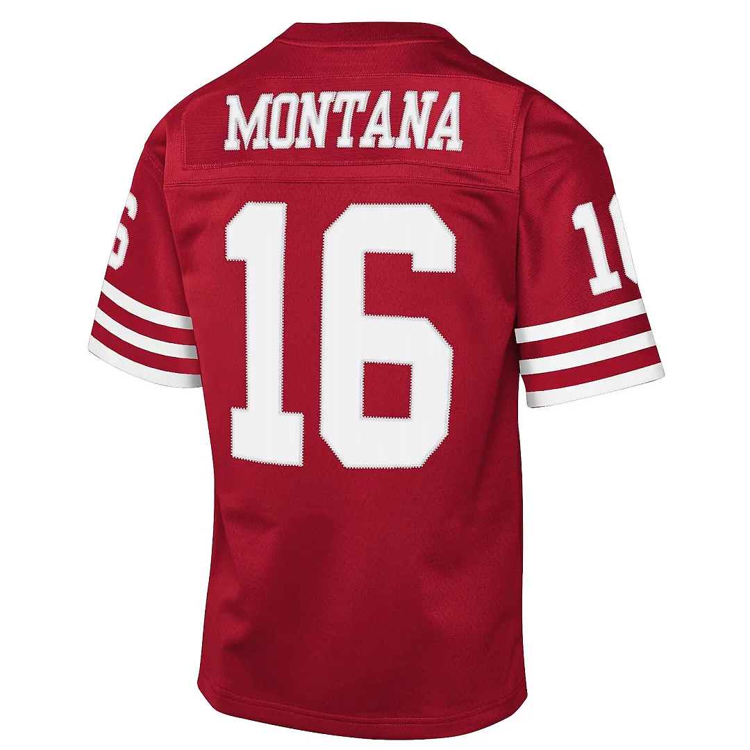 Zennovawear Joe Montana San Francisco 49ers Youth 1990 Throwback Fashion Jersey - Scarlet