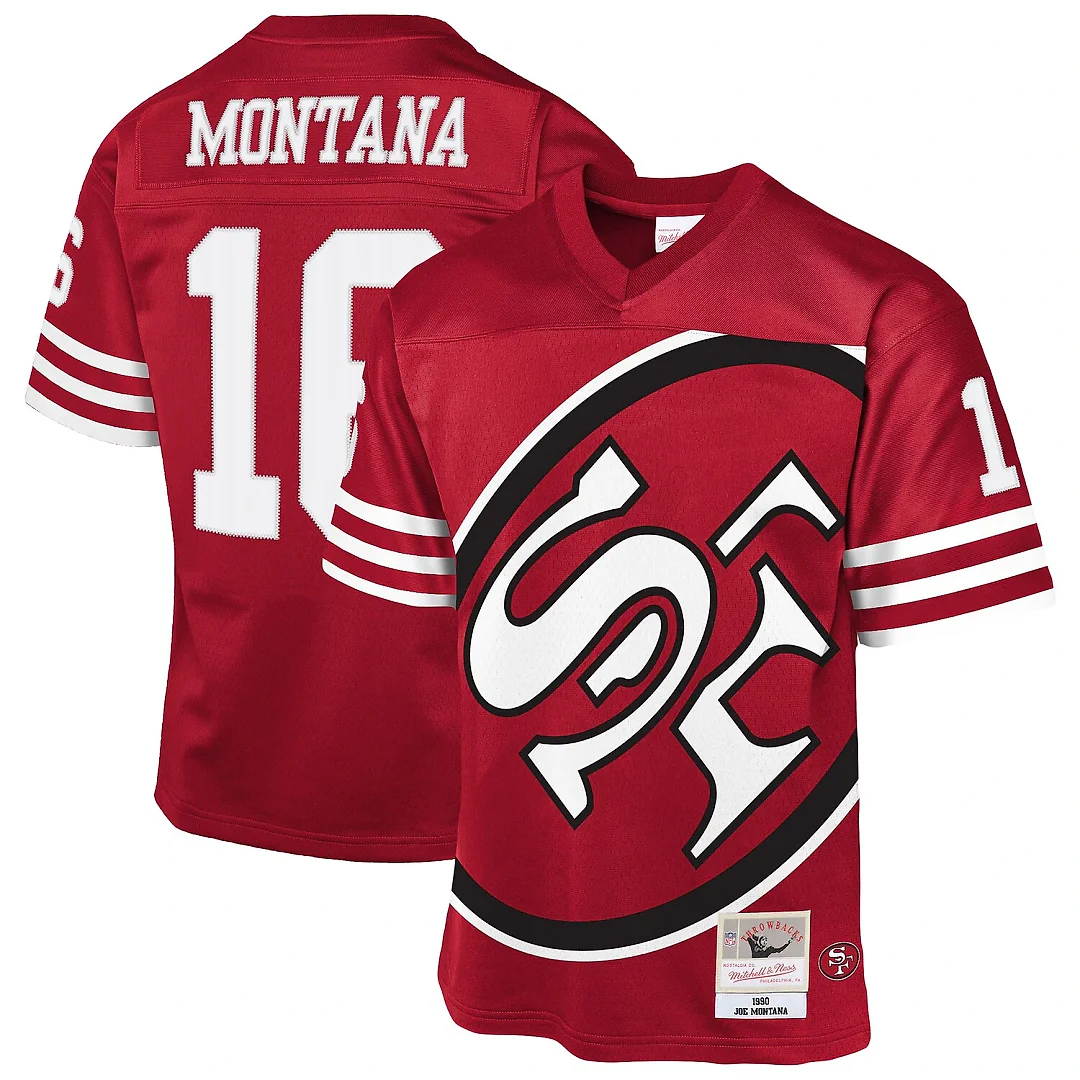 Zennovawear Joe Montana San Francisco 49ers Youth 1990 Throwback Fashion Jersey - Scarlet