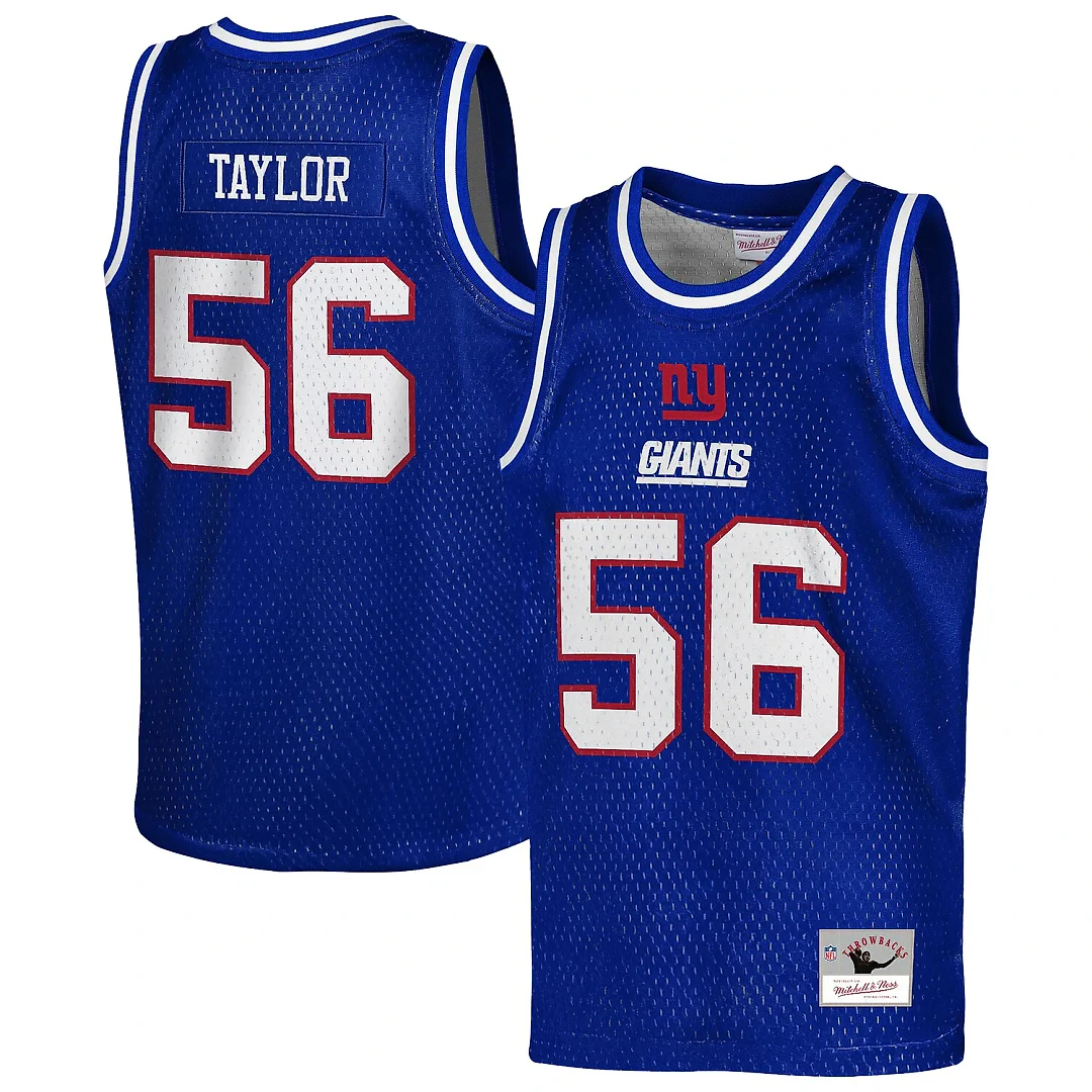 Zennovawear Lawrence Taylor New York Giants Youth Retired Player NFL Basketball Fashion Jersey - Royal