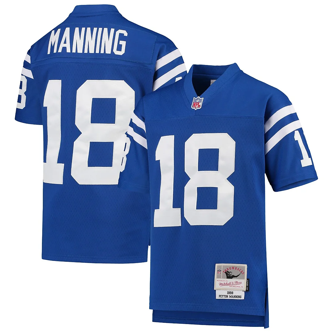 Zennovawear Peyton Manning Indianapolis Colts Youth 1998 Legacy Retired Player Jersey - Royal