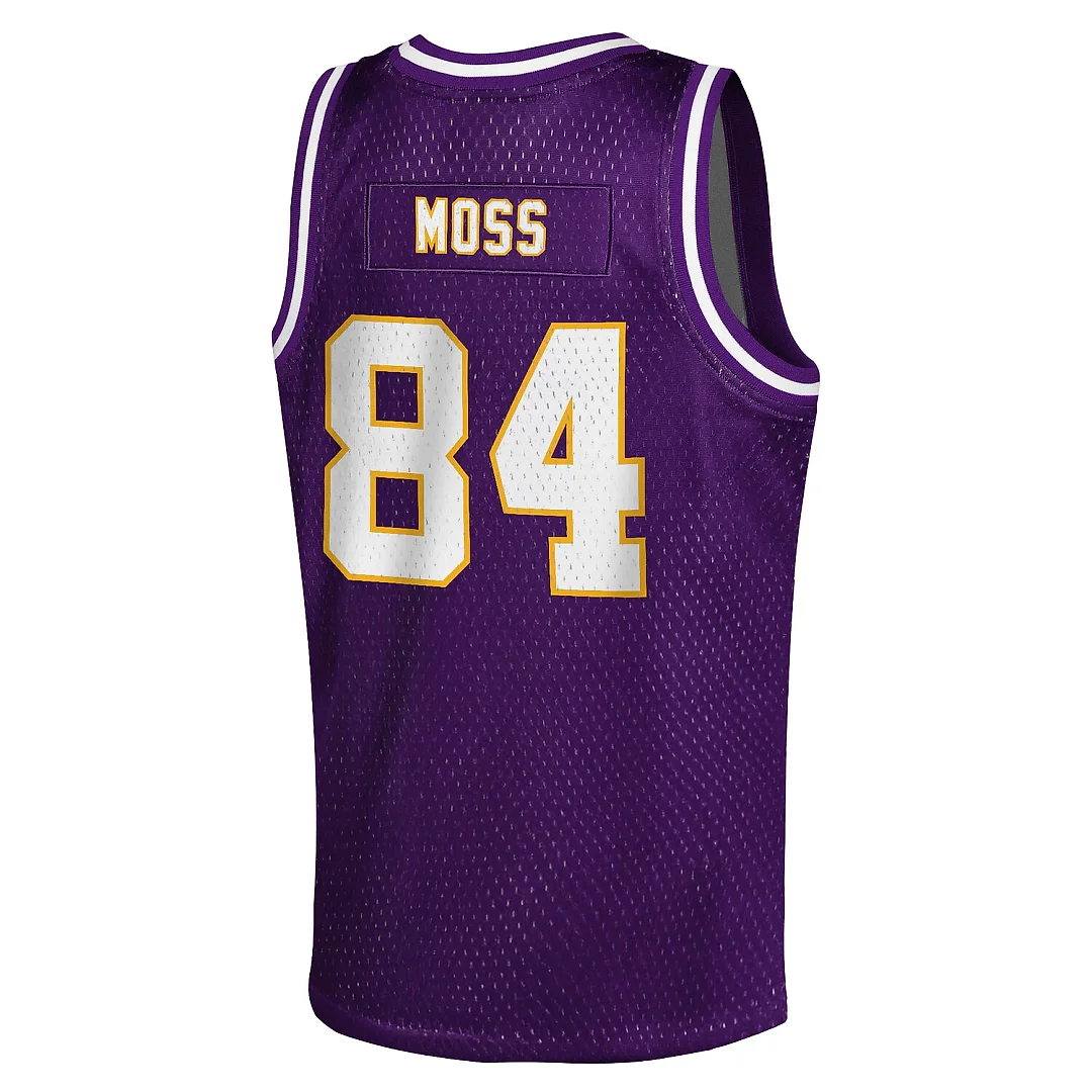 Zennovawear Randy Moss Minnesota Vikings Youth Retired Player NFL Basketball Fashion Jersey - Purple