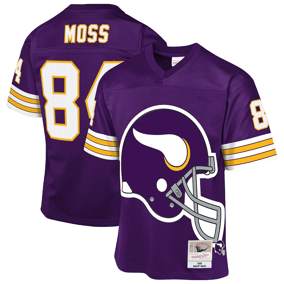 Zennovawear Randy Moss Minnesota Vikings Youth 1998 Throwback Fashion Jersey - Purple