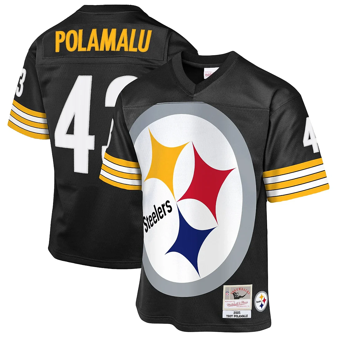 Zennovawear Troy Polamalu Pittsburgh Steelers Youth 2005 Throwback Fashion Jersey - Black