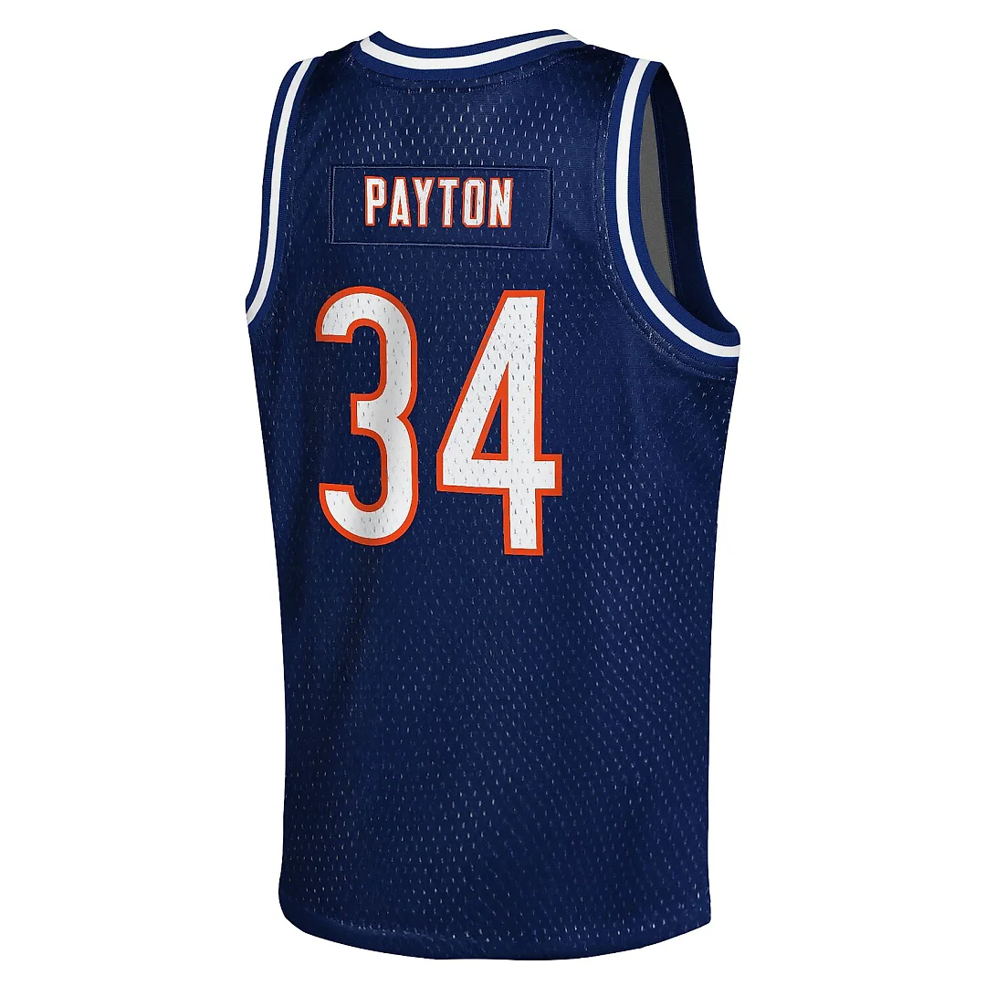 Zennovawear Walter Payton Chicago Bears Youth Retired Player NFL Basketball Fashion Jersey - Navy