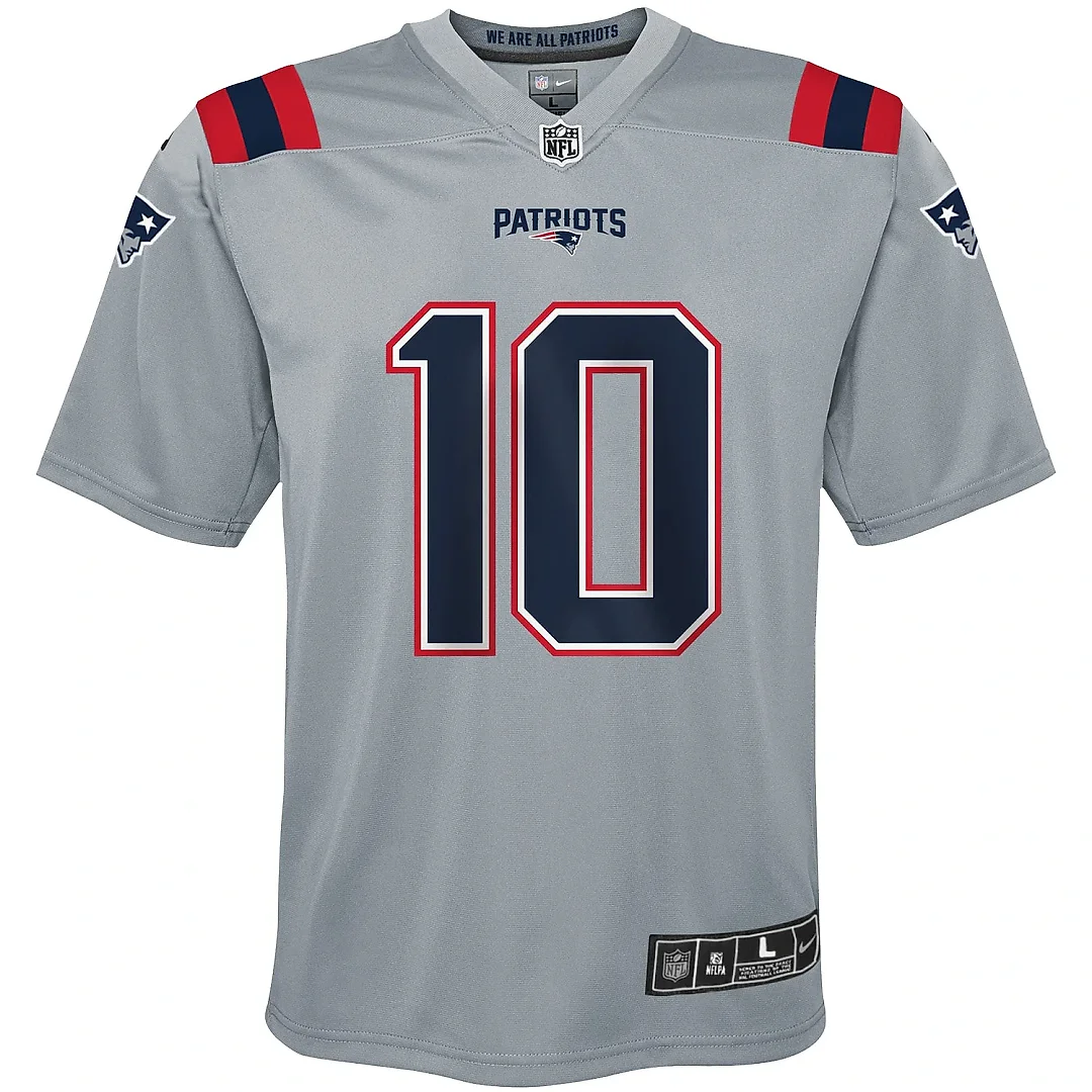 Zennovawear Youth New England Patriots Mac Jones Gray Inverted Game Jersey