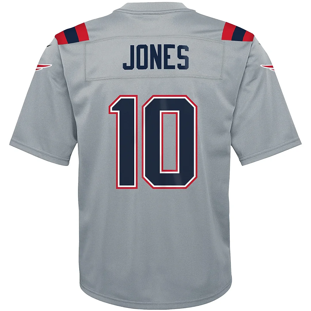 Zennovawear Youth New England Patriots Mac Jones Gray Inverted Game Jersey