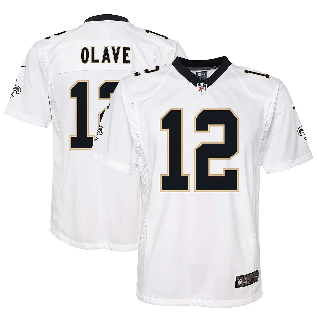 Zennovawear Youth New Orleans Saints Chris Olave White Game Jersey