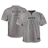 Zennovawear Youth New York Jets Zach Wilson Gray Atmosphere Game Jersey