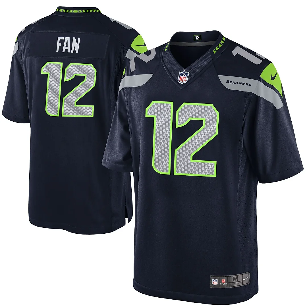 Zennovawear 12th Fan Seattle Seahawks Youth Game Jersey - College Navy