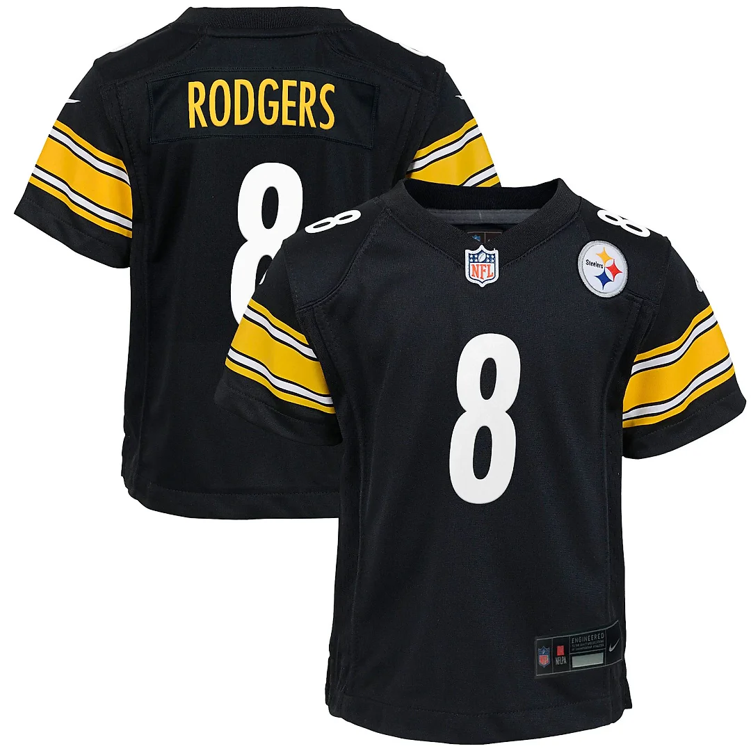 Zennovawear Aaron Rodgers Pittsburgh Steelers Youth Game Jersey - Black