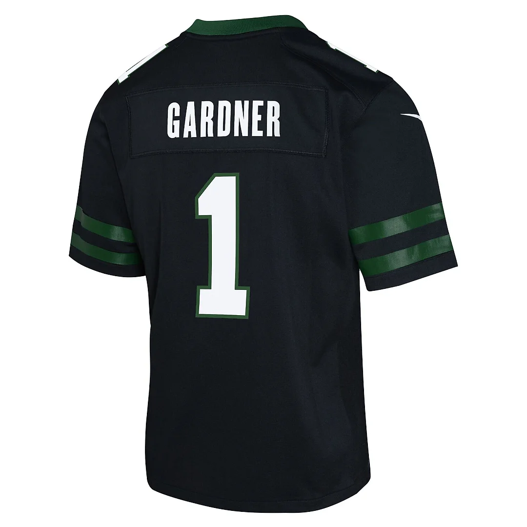 Zennovawear Ahmad Sauce Gardner New York Jets Youth Game Jersey - Black