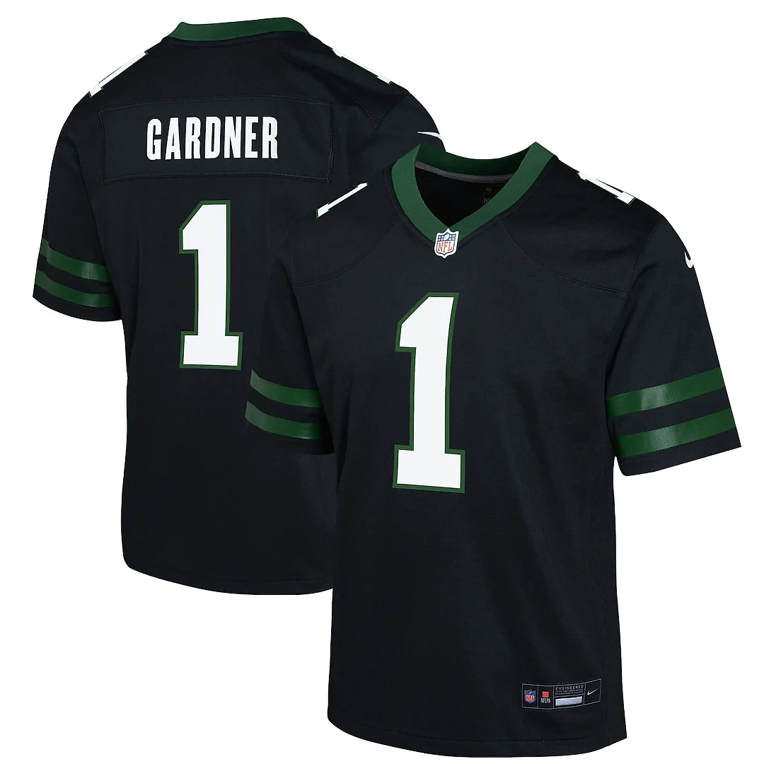 Zennovawear Ahmad Sauce Gardner New York Jets Youth Game Jersey - Black