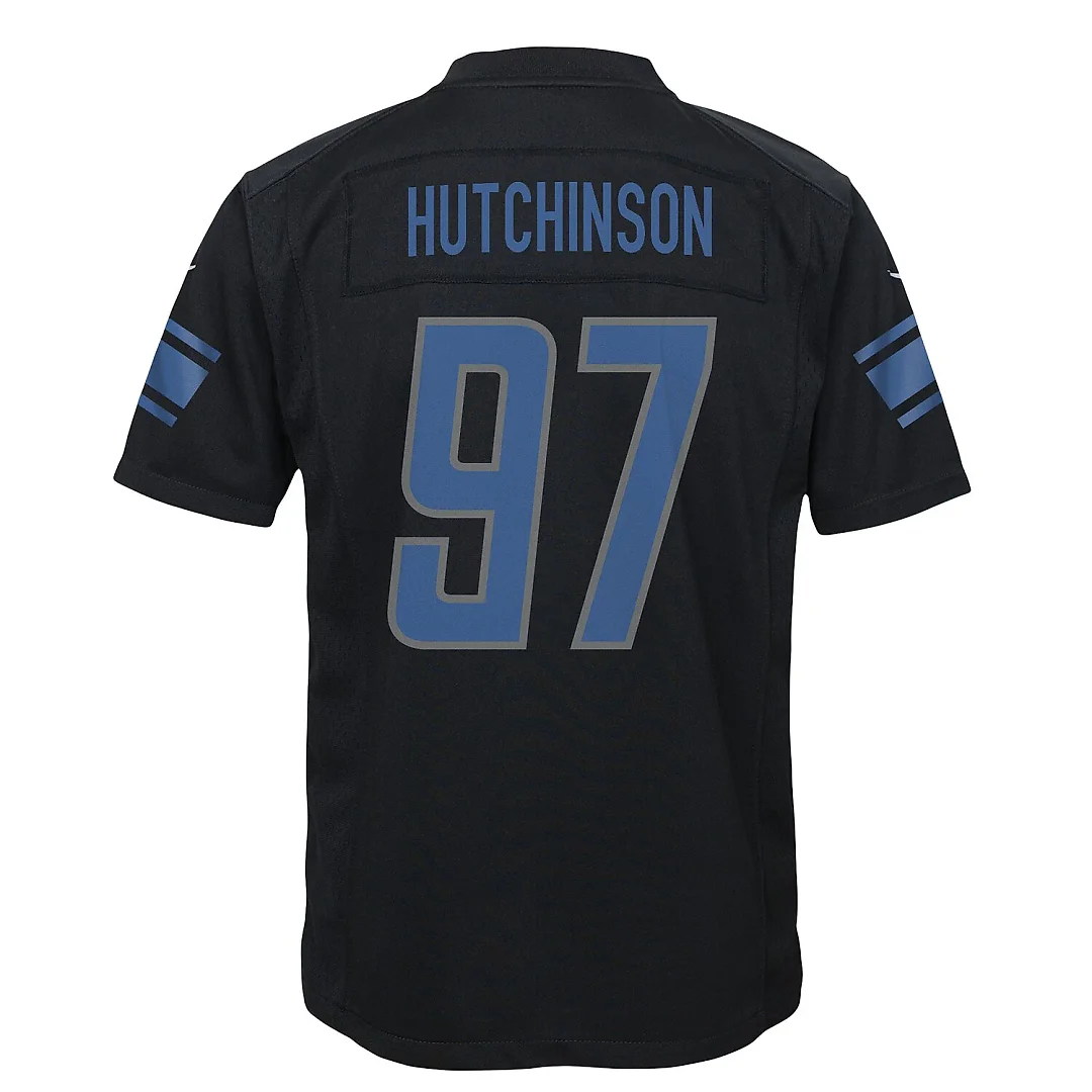 Zennovawear Aidan Hutchinson Detroit Lions Youth Game Jersey - Black