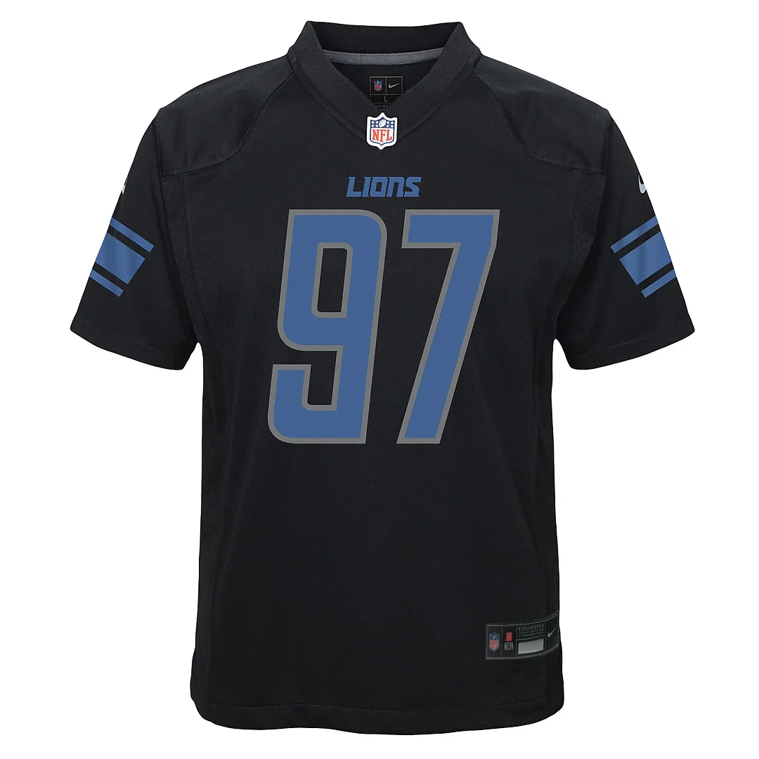 Zennovawear Aidan Hutchinson Detroit Lions Youth Game Jersey - Black