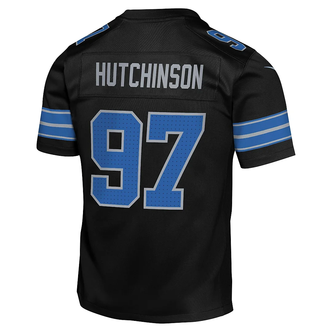 Zennovawear Aidan Hutchinson Detroit Lions Youth Game Jersey - Black