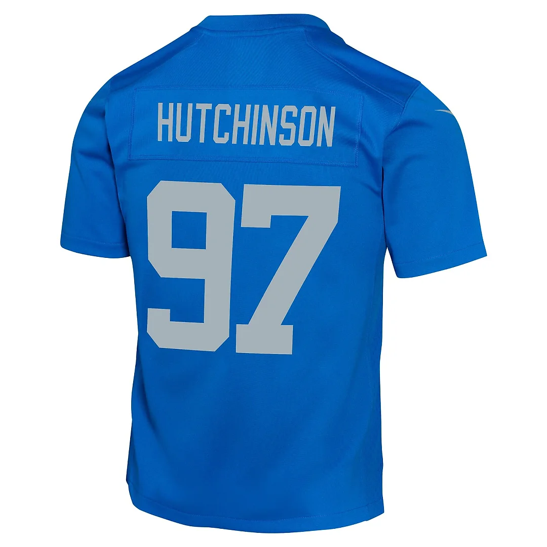Zennovawear Aidan Hutchinson Detroit Lions Youth Game Jersey - Blue
