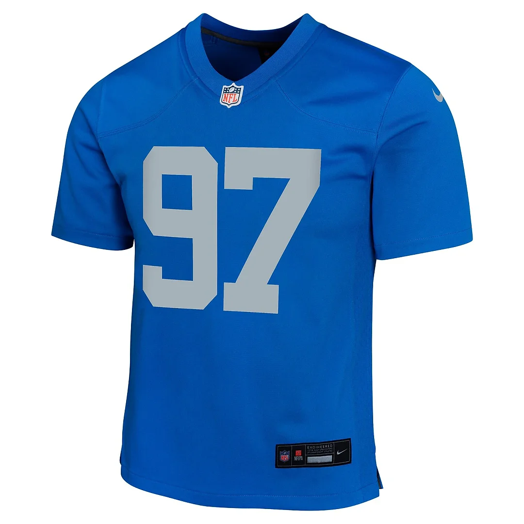 Zennovawear Aidan Hutchinson Detroit Lions Youth Game Jersey - Blue