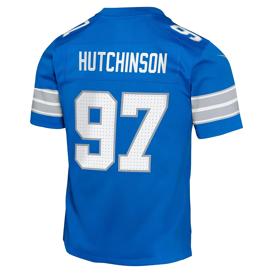 Zennovawear Aidan Hutchinson Detroit Lions Youth Game Jersey - Blue