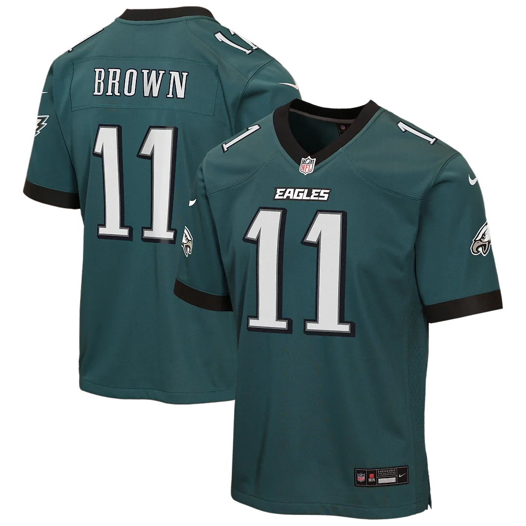 Zennovawear A.J. Brown Philadelphia Eagles Youth Team Game Jersey - Midnight Green