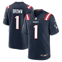 Zennovawear A.J. Brown New England Patriots Youth Team Game Jersey - Navy