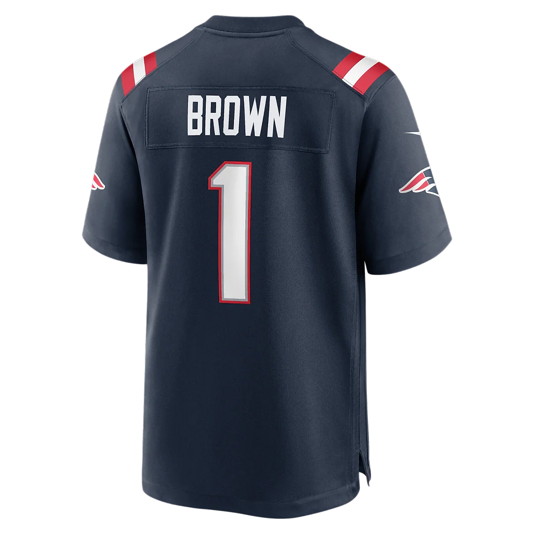 Zennovawear A.J. Brown New England Patriots Youth Team Game Jersey - Navy