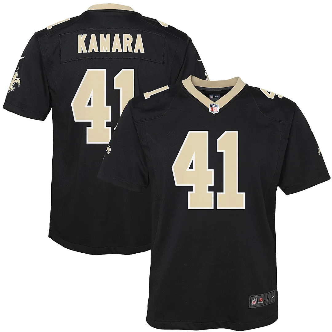 Zennovawear Alvin Kamara New Orleans Saints Youth Game Jersey - Black