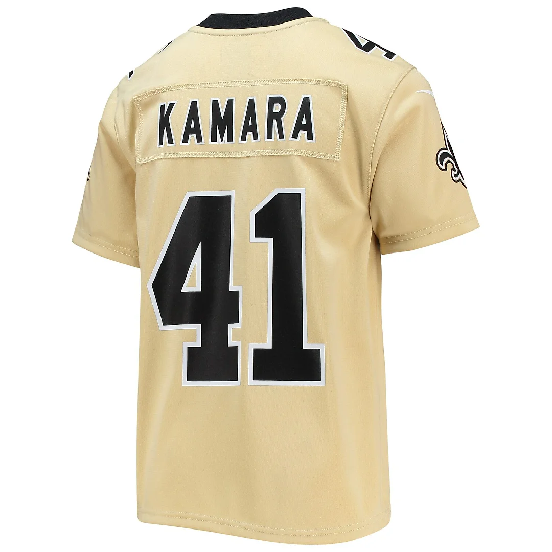 Zennovawear Alvin Kamara New Orleans Saints Youth Inverted Team Game Jersey - Gold