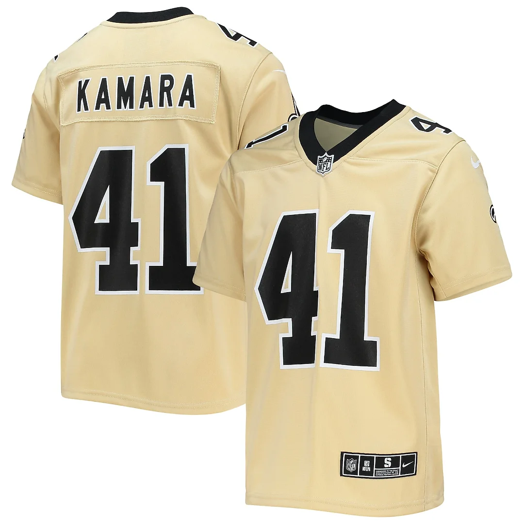 Zennovawear Alvin Kamara New Orleans Saints Youth Inverted Team Game Jersey - Gold