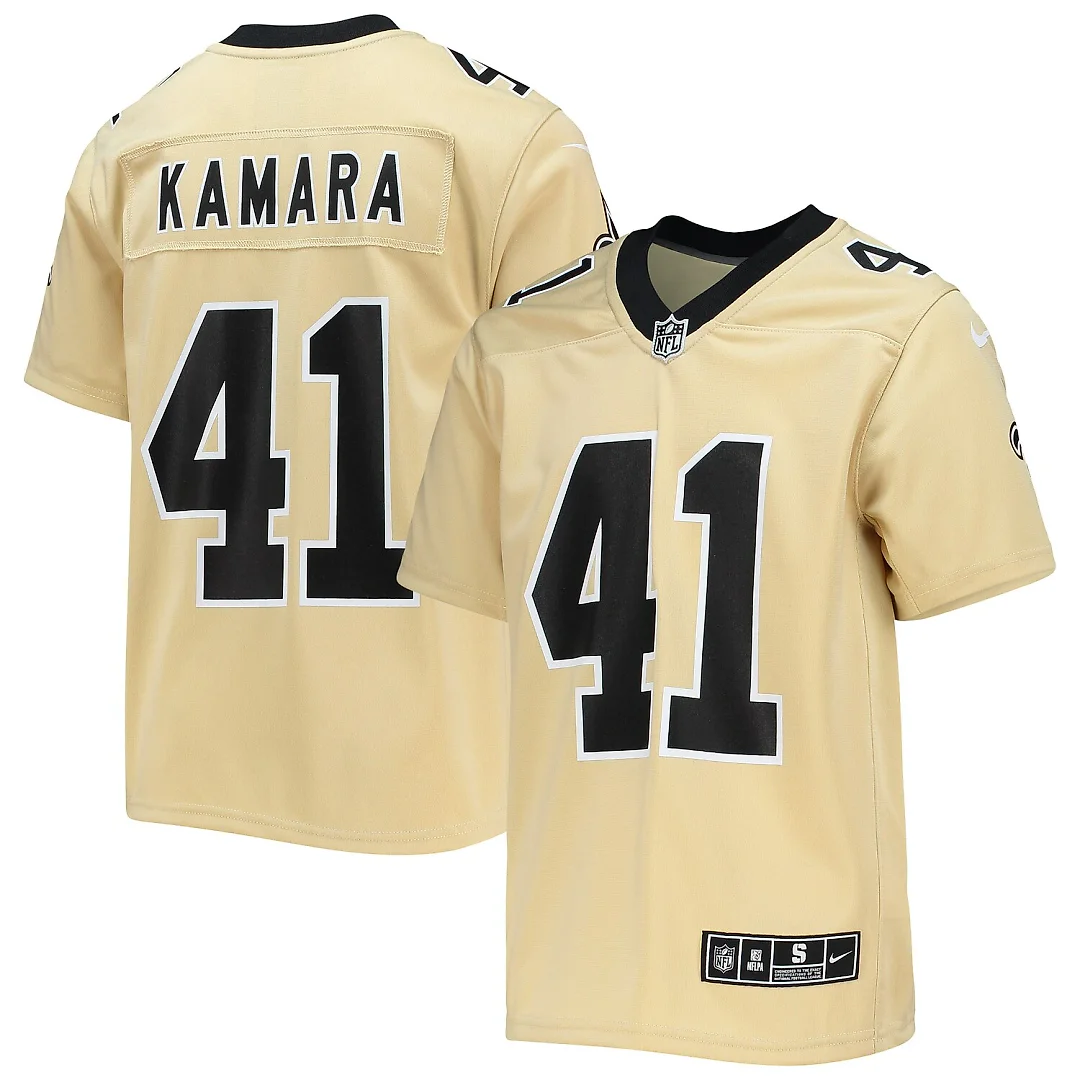 Zennovawear Alvin Kamara New Orleans Saints Youth Inverted Team Game Jersey - Gold