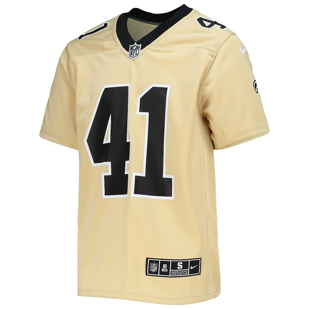 Zennovawear Alvin Kamara New Orleans Saints Youth Inverted Team Game Jersey - Gold