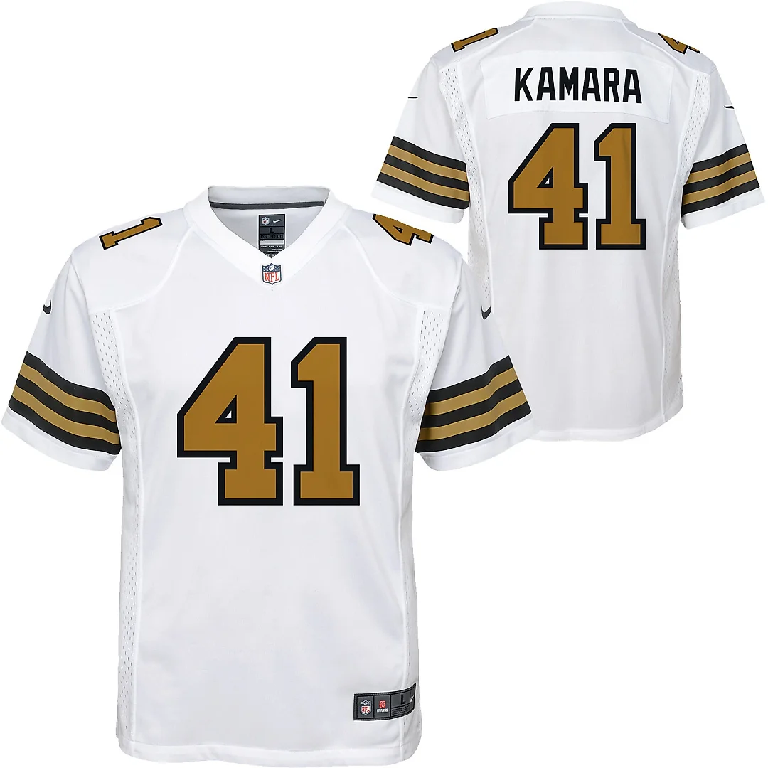 Zennovawear Alvin Kamara New Orleans Saints Youth Game Jersey - White
