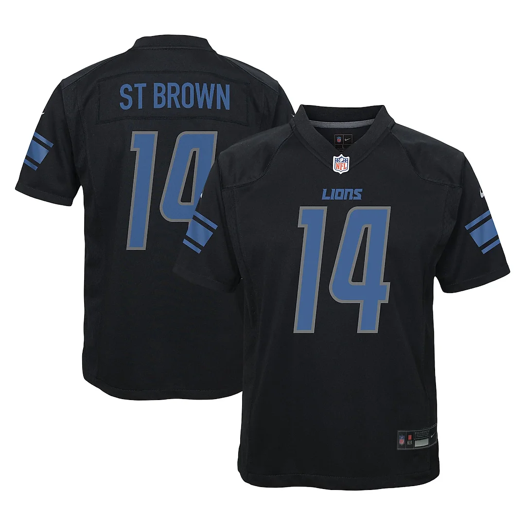 Zennovawear Amon-Ra St. Brown Detroit Lions Youth Game Jersey - Black